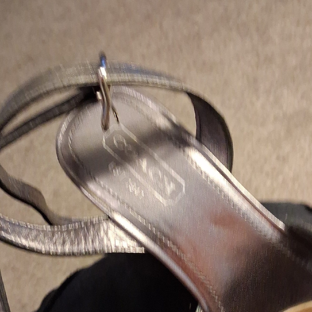 Coach Green and Silver Strappy Sandals - Picture 2 of 8